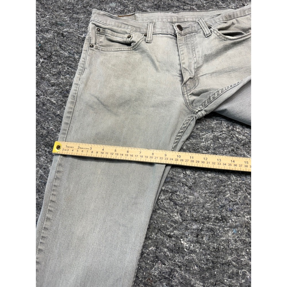 Levis 511 Slim Fit Jeans Mens 34x34 Light Gray Stretch Denim Pants 04511-3440 - Picture 3 of 16